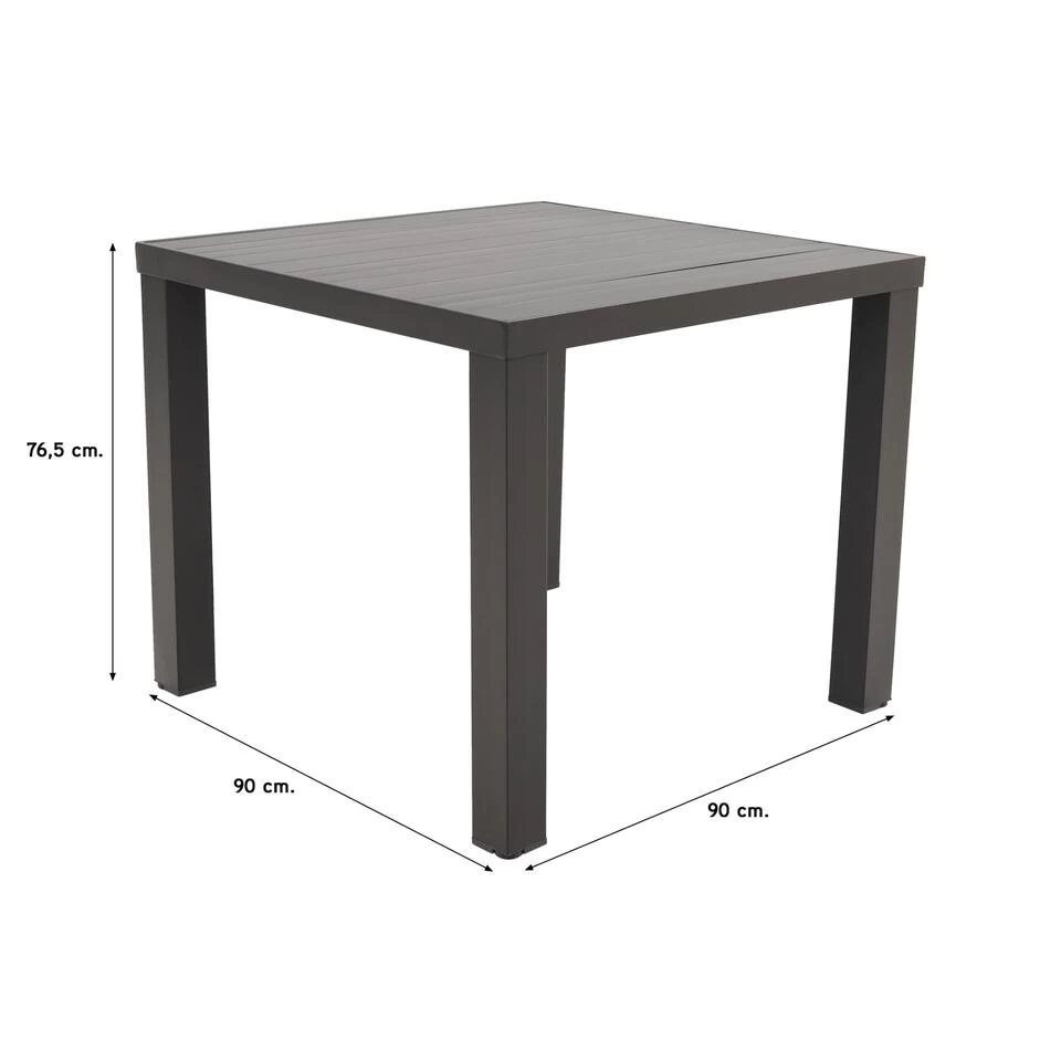 VDG Lena Tuintafel Antraciet - 90 X 90 Cm 4 VDG Lena Tuintafel Antraciet - 90 X 90 Cm - Afbeelding 2