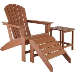 Tectake -tuinstoel Adirondack -Janis - Bruin -Beroemde Tuinmeubel Winkel 1000078043 0102