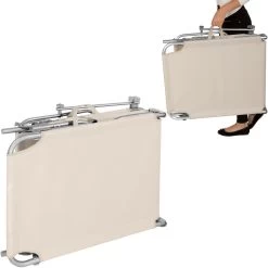 Tectake - Ligbed Met Zonnedak Beige -Beroemde Tuinmeubel Winkel 1000083093 0103