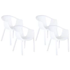 Beliani Eetkamerstoel NAPOLI - Wit Synthetisch Materiaal