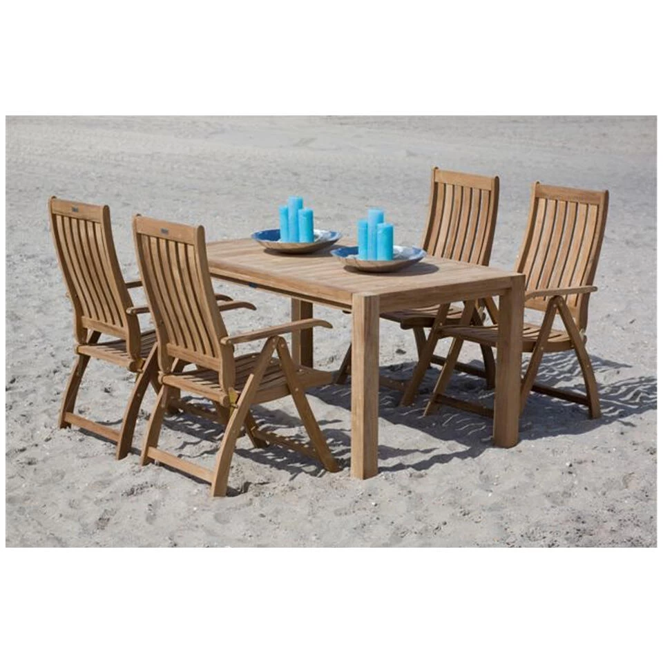 Exotan Verstelbare Tuinstoel Comfort - Teak - Naturel - 109x74x58 5 Exotan Verstelbare Tuinstoel Comfort - Teak - Naturel - 109x74x58 - Afbeelding 3