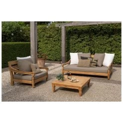Exotan Loungestoel Tuin Kawang - Teak - Taupe - 98x103x80 -Beroemde Tuinmeubel Winkel 1000089020 0102