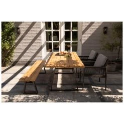 Exotan Tuintafel Sydney - Teak/Metaal - Naturel - 75x185x90 -Beroemde Tuinmeubel Winkel 1000089235 0102
