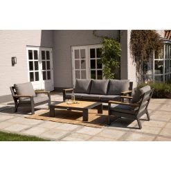 Exotan Fauteuil Buiten - Aluminium - Antraciet - Set Van 2 -Beroemde Tuinmeubel Winkel 1000090467 0101