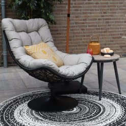 Woood Swivel Loungestoel Zwart -Beroemde Tuinmeubel Winkel 1000091741 0103