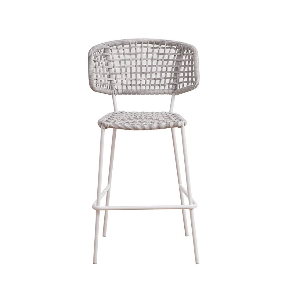 Barkruk Buiten Leslie Touw Wit - 56x58x109 Cm - Touw - Wit 5 Barkruk Buiten Leslie Touw Wit - 56x58x109 Cm - Touw - Wit - Afbeelding 3