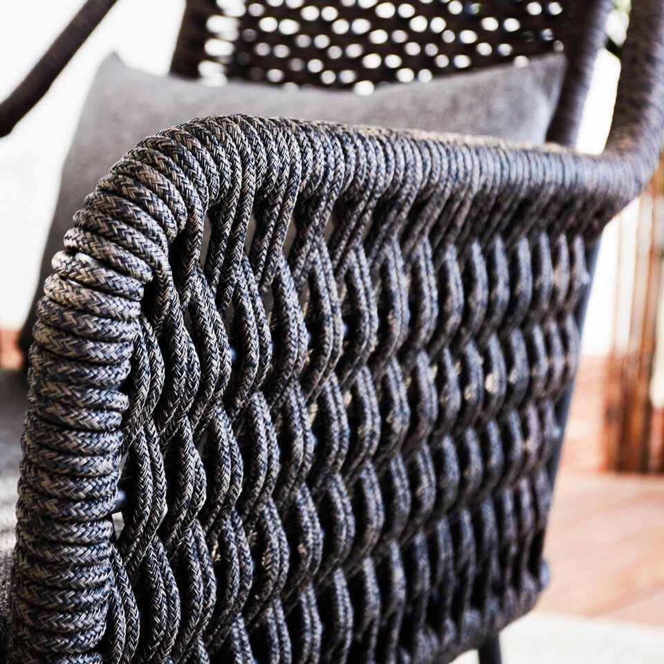 Dining Tuinstoel Met Armleuning Kaya Touw Bruin - 66x55x80 Cm - Touw - Grijs 6 Dining Tuinstoel Met Armleuning Kaya Touw Bruin - 66x55x80 Cm - Touw - Grijs - Afbeelding 4