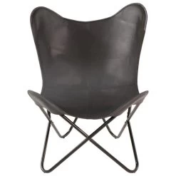 Buffalo Vlinderstoel - Leder - Zwart 6 Buffalo Vlinderstoel - Leder - Zwart -Beroemde Tuinmeubel Winkel 1000094337 0102