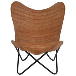 Billy Vlinderstoel Cognac - Leder - Bruin 6 Billy Vlinderstoel Cognac - Leder - Bruin -Beroemde Tuinmeubel Winkel 1000094348 0102