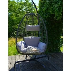 Rope Hangstoel - Wicker - Grijs -Beroemde Tuinmeubel Winkel 1000094364 0102