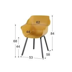 Hartman Sophie Element Dining Armstoel - Curry Yellow - 2 St. 9 Hartman Sophie Element Dining Armstoel - Curry Yellow - 2 St. -Beroemde Tuinmeubel Winkel 1000096426 0103