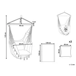 Beliani Hangstoel VARENA - Beige Katoen 8 Beliani Hangstoel VARENA - Beige Katoen -Beroemde Tuinmeubel Winkel 1000096792 0102