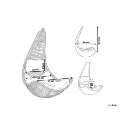 Beliani Hangstoel ATRI - Zwart Pe Rotan -Beroemde Tuinmeubel Winkel 1000096793 0102