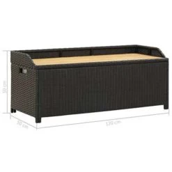 VidaXL Tuinopbergbank 120 Cm Poly Rattan Zwart -Beroemde Tuinmeubel Winkel 12b92429a7ea4922a75c9d82d742940d