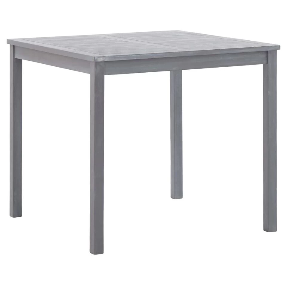 VidaXL Tuintafel 80x80x74 Cm Massief Acaciahout Grijs 3 VidaXL Tuintafel 80x80x74 Cm Massief Acaciahout Grijs