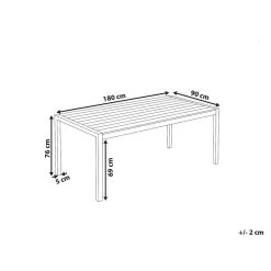 Beliani Tuintafel VERNIO - Lichte Houtkleur Kunsthout, Aluminium -Beroemde Tuinmeubel Winkel 13563e47b7b04b529099239fc05d0b49