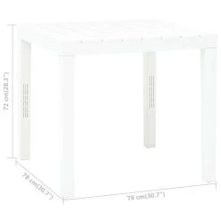 VidaXL Tuintafel 78x78x72 Cm Kunststof Wit -Beroemde Tuinmeubel Winkel 14065b2c282e4d7aa7b337ecf5c2c2a2