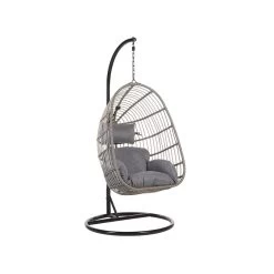 Beliani Hangstoel CASOLI - Grijs Pe Rotan -Beroemde Tuinmeubel Winkel 1640452479 0100