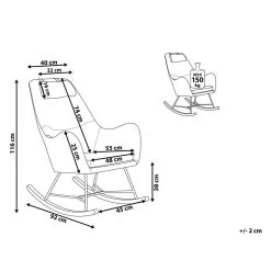 Beliani Schommelstoel ARRIE - Grijs Fluweel 8 Beliani Schommelstoel ARRIE - Grijs Fluweel -Beroemde Tuinmeubel Winkel 1783630521 0102