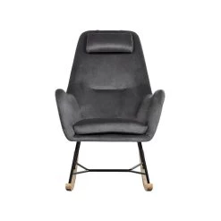 Beliani Schommelstoel ARRIE - Grijs Fluweel 9 Beliani Schommelstoel ARRIE - Grijs Fluweel -Beroemde Tuinmeubel Winkel 1783630521 0103