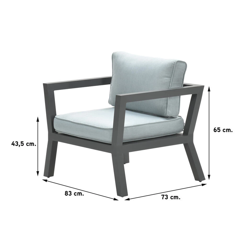 Garden Impressions San Luis Loungestoel - Mint Grijs 4 Garden Impressions San Luis Loungestoel - Mint Grijs - Afbeelding 2