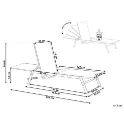 Beliani Tuinligstoel VERNAZZA - Grijs Staal, Textiel -Beroemde Tuinmeubel Winkel 1f07f8c71449419fbed58607c02b0dfd