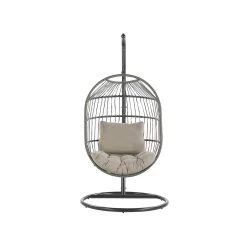 Beliani Hangstoel ALBA - Zwart Pe Rotan -Beroemde Tuinmeubel Winkel 271472dcb940475fb0a70c6c385fb322