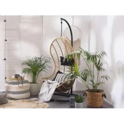 Beliani Hangstoel PINETO - Beige Pe Rotan -Beroemde Tuinmeubel Winkel 32f059d04cf04bd3805d21b456473168