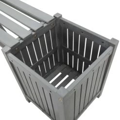 VidaXL Tuinbank Met 2 Plantenbakken 150 Cm Massief Acaciahout Grijs -Beroemde Tuinmeubel Winkel 36964584607f4916a94c82b7d5b1a1ff