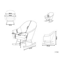 Beliani Schommelstoel OXIE - Grijs Fluweel -Beroemde Tuinmeubel Winkel 4a5968871cb440dcb3a9f1d25773dbe5 1