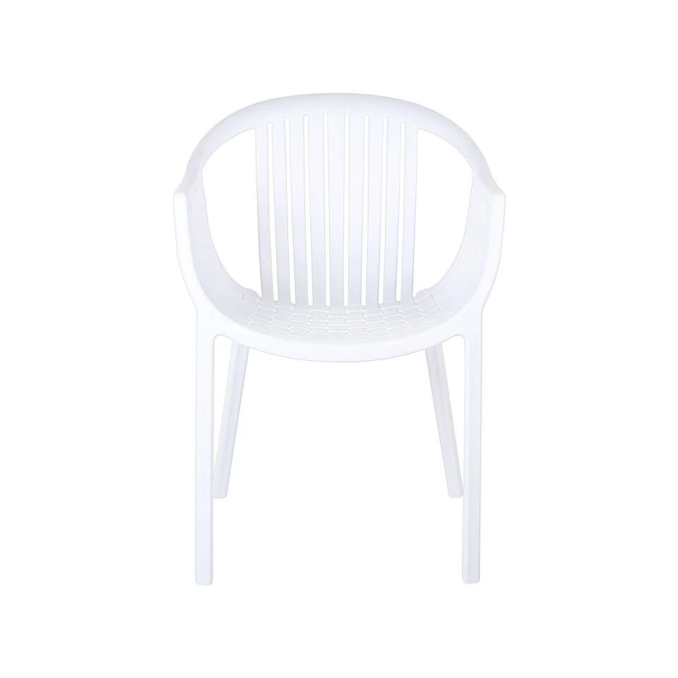 Beliani Eetkamerstoel NAPOLI - Wit Synthetisch Materiaal 6 Beliani Eetkamerstoel NAPOLI - Wit Synthetisch Materiaal - Afbeelding 4