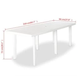 VidaXL Tuintafel 210x96x72 Cm Kunststof Wit -Beroemde Tuinmeubel Winkel 4f6f70b06f4a4f1da2993dfb81eb23ac
