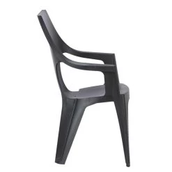 Keter - Stapelstoel Dante Hoge Rug - Donkergrijs - 89x57x57 Cm -Beroemde Tuinmeubel Winkel 50100437 8000