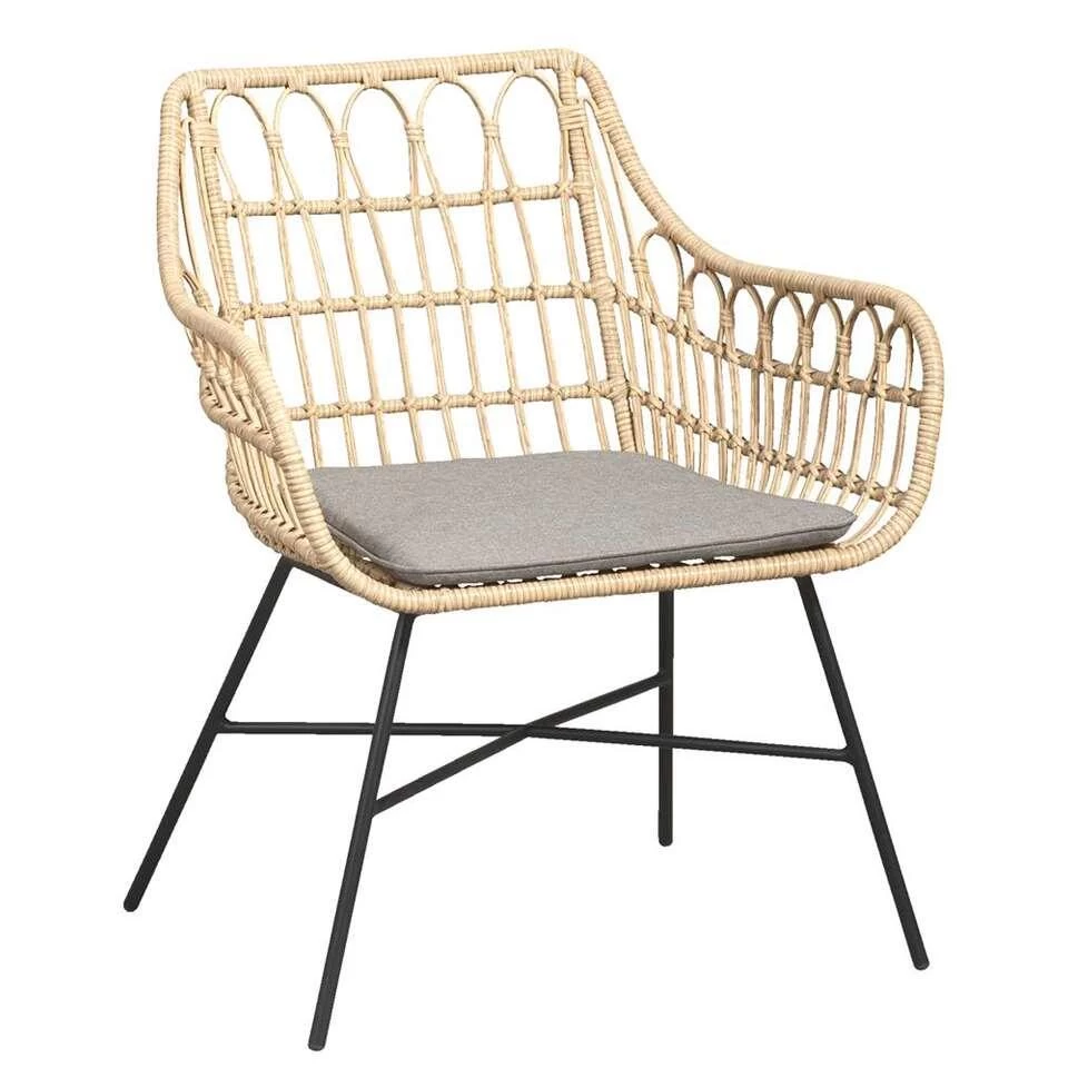 Le Sud Loungestoel Grimaud - Zwart/naturel - 82x70x67 Cm 3 Le Sud Loungestoel Grimaud - Zwart/naturel - 82x70x67 Cm