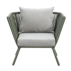 Loungestoel Almeria - Olijfgroen - 75x89x75 Cm -Beroemde Tuinmeubel Winkel 50105177 0100