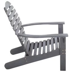 VidaXL Stoel Adirondack Massief Acaciahout Grijs -Beroemde Tuinmeubel Winkel 50c2edec29a14383aab360da3727aef9