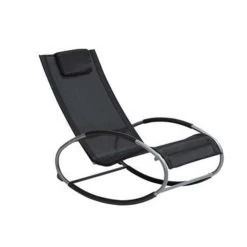 Beliani Tuinligstoel CAMPO - Zwart Polyester, Pvc -Beroemde Tuinmeubel Winkel 583958d578ef4a0e907ecc742feda750