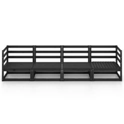 VidaXL Tuinbank 4-zits Massief Grenenhout Zwart -Beroemde Tuinmeubel Winkel 58b3315ab8784f498a5f7b98bdb239d0