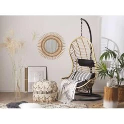 Beliani Hangstoel PINETO - Beige Pe Rotan -Beroemde Tuinmeubel Winkel 5c967ab46c2f47f1a36cd68e2a0aa3d9