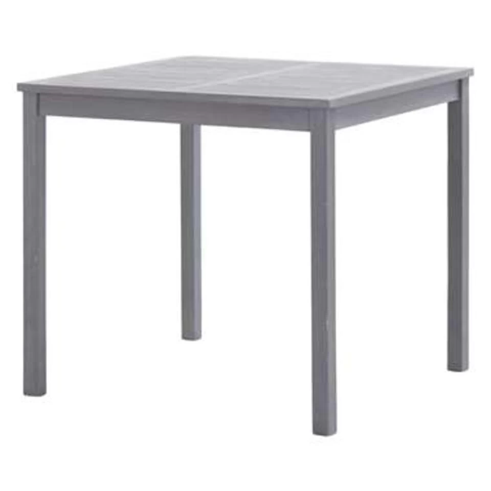 VidaXL Tuintafel 80x80x74 Cm Massief Acaciahout Grijs 4 VidaXL Tuintafel 80x80x74 Cm Massief Acaciahout Grijs - Afbeelding 2
