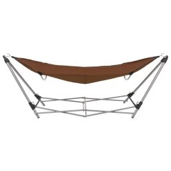 VidaXL Hangmat Met Inklapbare Standaard Bruin -Beroemde Tuinmeubel Winkel 67bce8bcaac24c8189eb168d79e486a6