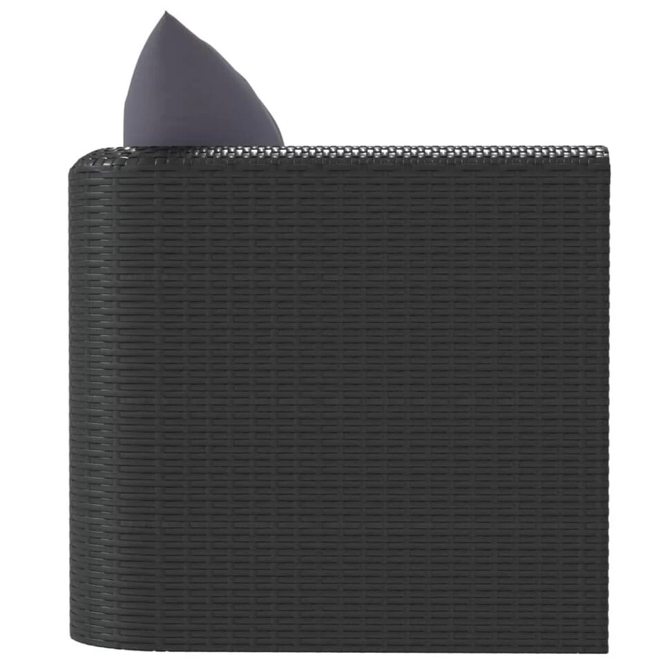 VidaXL Fauteuil Met Kussens Poly Rattan Zwart 6 VidaXL Fauteuil Met Kussens Poly Rattan Zwart - Afbeelding 4