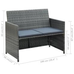VidaXL Tuinbank 2-zits Met Kussens Poly Rattan Grijs 9 VidaXL Tuinbank 2-zits Met Kussens Poly Rattan Grijs -Beroemde Tuinmeubel Winkel 6cbe3ff1ed30407da7989929ffc1ef95