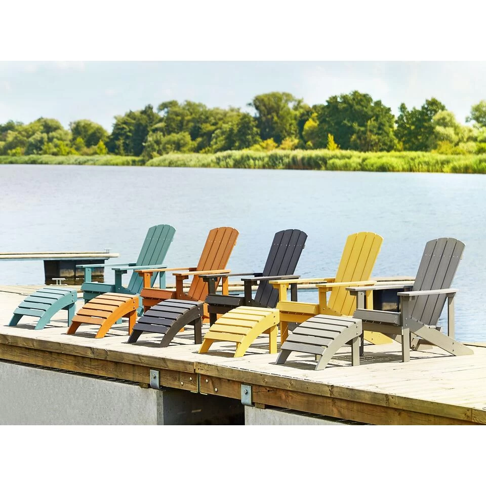 Beliani Voetenbankje ADIRONDACK - Blauw Kunsthout 4 Beliani Voetenbankje ADIRONDACK - Blauw Kunsthout - Afbeelding 2