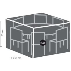 Outdoor Covers Premium Hoes Voor Ronde Tuinset - 260 Cm -Beroemde Tuinmeubel Winkel 81010515 0200