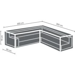 Outdoor Covers Premium Hoes Voor Loungeset - L Vormig - 300x90x70 Cm -Beroemde Tuinmeubel Winkel 81010519 0200