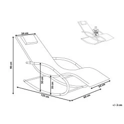 Beliani Tuinligstoel CARANO II - Grijs Staal, Textiel -Beroemde Tuinmeubel Winkel 89d8682e91bf4711a4b2430cbb62d445