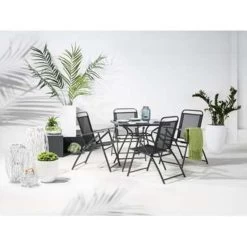 Beliani Tuintafel LIVO - Zwart Staal -Beroemde Tuinmeubel Winkel 934caa025c6a480cb19c31754a577604