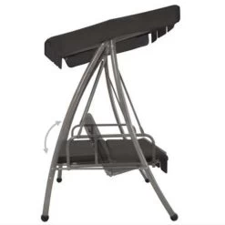 VidaXL Schommelbank Voor Buiten Met Dak 192x118x175 Cm Staal Antraciet -Beroemde Tuinmeubel Winkel 94e650293957478b8fb3977f73fd6ddf