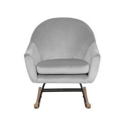 Beliani Schommelstoel OXIE - Grijs Fluweel -Beroemde Tuinmeubel Winkel 9aa7ce616c14451e9740acd7b63a6928